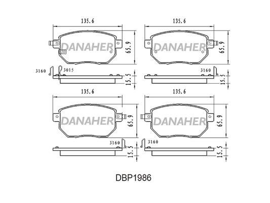 Danaher DBP1986 Brake Pad Set, disc brake DBP1986