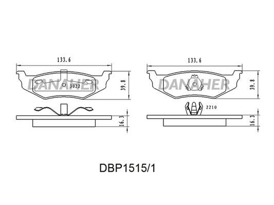 Danaher DBP1515/1 Brake Pad Set, disc brake DBP15151