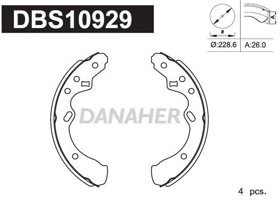 Danaher DBS10929 Brake shoe set DBS10929