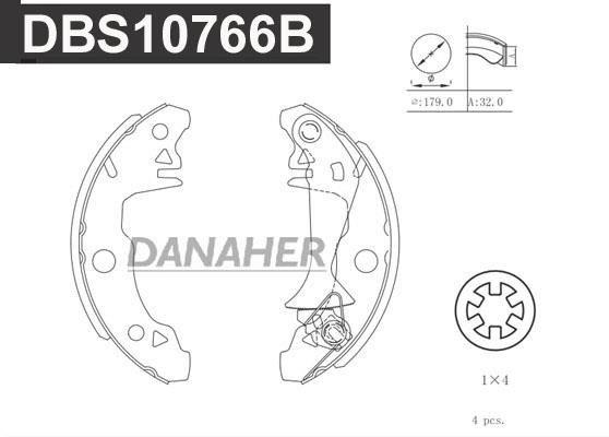 Danaher DBS10766B Brake shoe set DBS10766B