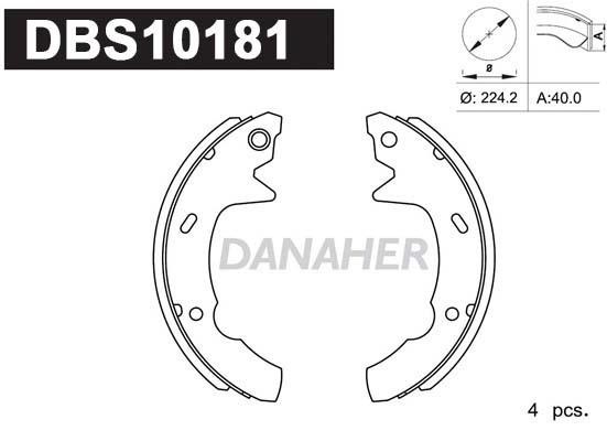 Danaher DBS10181 Brake shoe set DBS10181