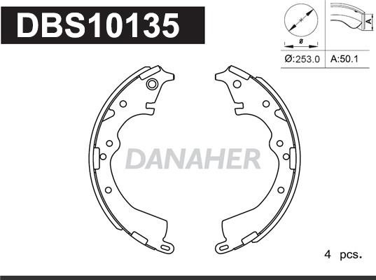 Danaher DBS10135 Brake shoe set DBS10135