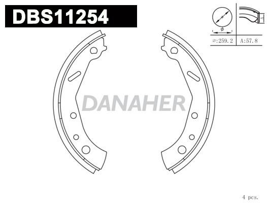 Danaher DBS11254 Brake shoe set DBS11254