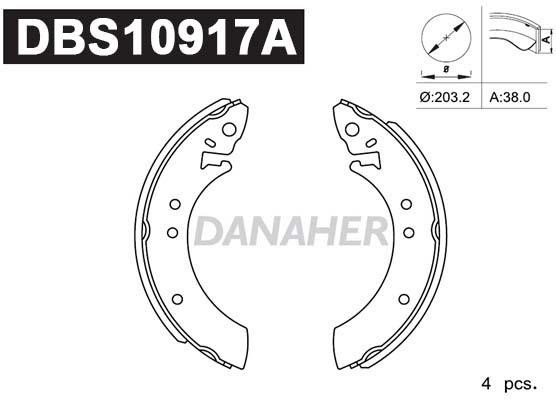 Danaher DBS10917A Brake shoe set DBS10917A