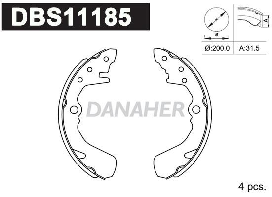 Danaher DBS11185 Brake shoe set DBS11185
