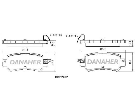 Danaher DBP2482 Brake Pad Set, disc brake DBP2482
