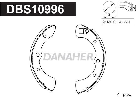 Danaher DBS10996 Brake shoe set DBS10996