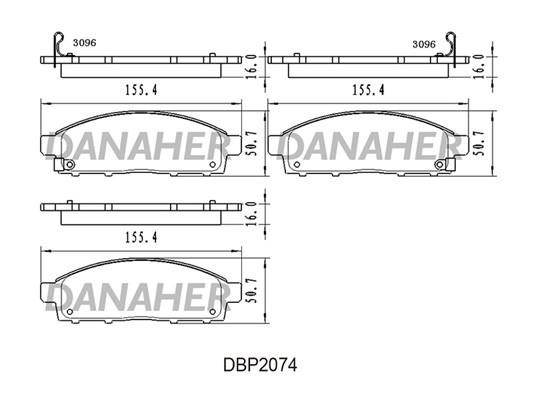 Danaher DBP2074 Brake Pad Set, disc brake DBP2074