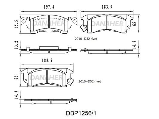 Danaher DBP1256/1 Brake Pad Set, disc brake DBP12561