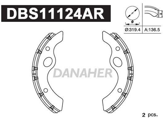 Danaher DBS11124AR Brake shoe set DBS11124AR