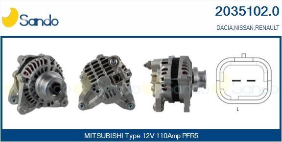 Sando 2035102.0 Alternator 20351020