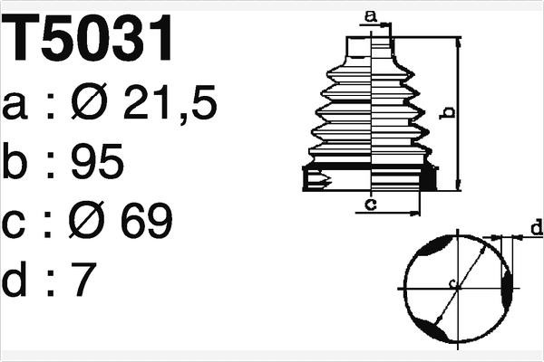 Depa SOT5031 Bellow, drive shaft SOT5031