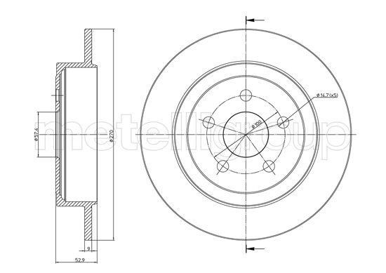 Trusting DF690 Rear brake disc, non-ventilated DF690