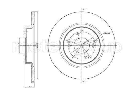 Trusting DF1324 Rear brake disc, non-ventilated DF1324