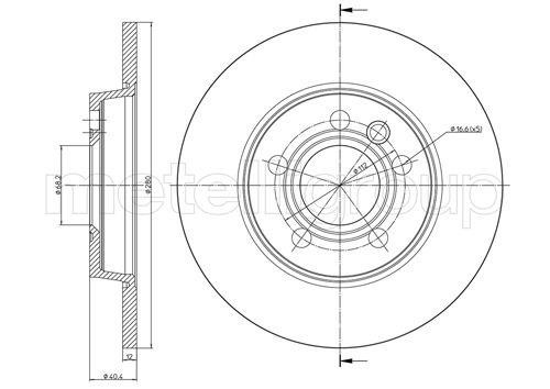 Trusting DF218 Rear brake disc, non-ventilated DF218