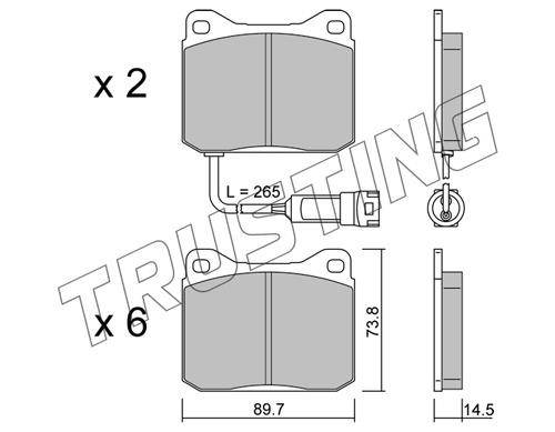 Trusting 1149.0 Brake Pad Set, disc brake 11490
