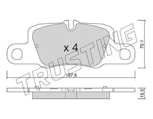 Trusting 1257.0 Brake Pad Set, disc brake 12570