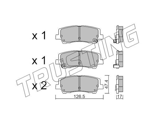 Trusting 1184.0 Brake Pad Set, disc brake 11840