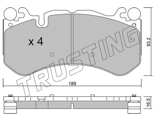 Trusting 1198.0 Brake Pad Set, disc brake 11980