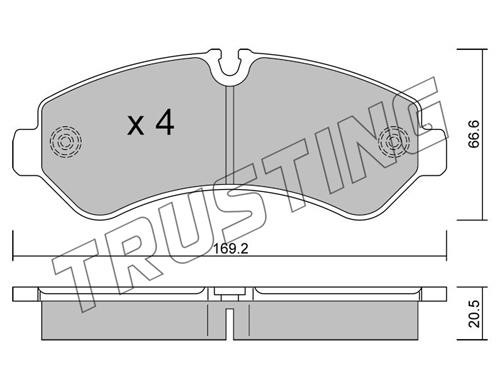 Trusting 1276.0 Brake Pad Set, disc brake 12760