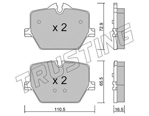 Trusting 1266.0 Brake Pad Set, disc brake 12660