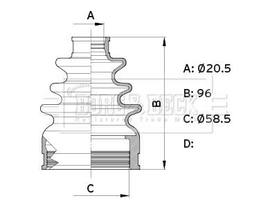 Borg & beck BCB6355 Bellow, driveshaft BCB6355