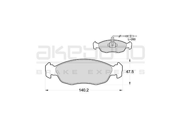 Akebono AN-4395WK Brake Pad Set, disc brake AN4395WK