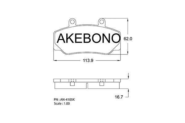 Akebono AN-4105K Brake Pad Set, disc brake AN4105K