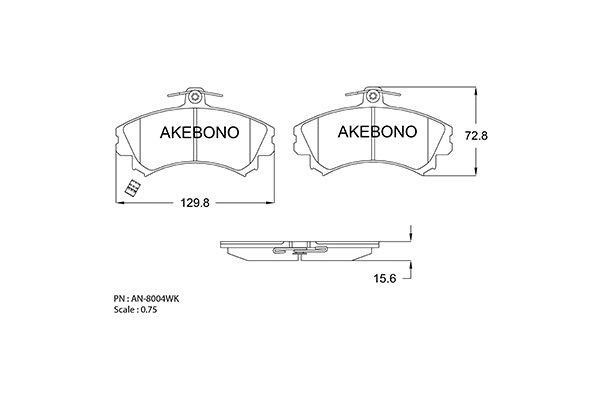 Akebono AN-8004WK Brake Pad Set, disc brake AN8004WK