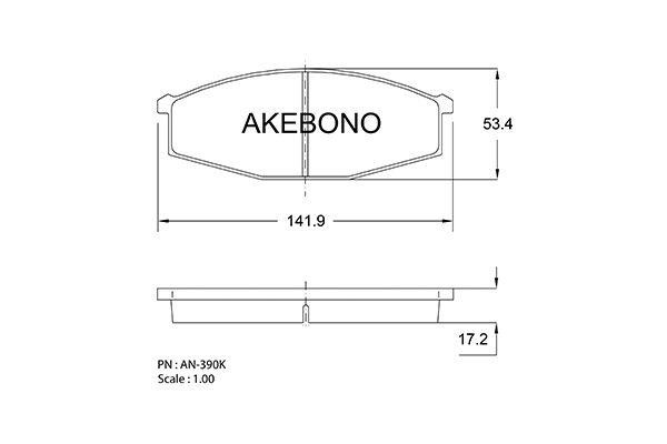 Akebono AN-390K Brake Pad Set, disc brake AN390K
