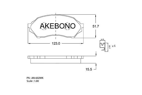 Akebono AN-602WKE Brake Pad Set, disc brake AN602WKE