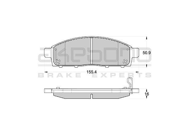 Akebono AN-8166WKE Brake Pad Set, disc brake AN8166WKE