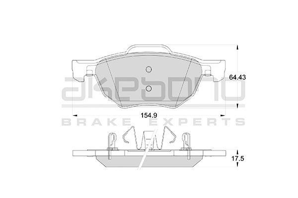 Akebono AN-8135WK Brake Pad Set, disc brake AN8135WK