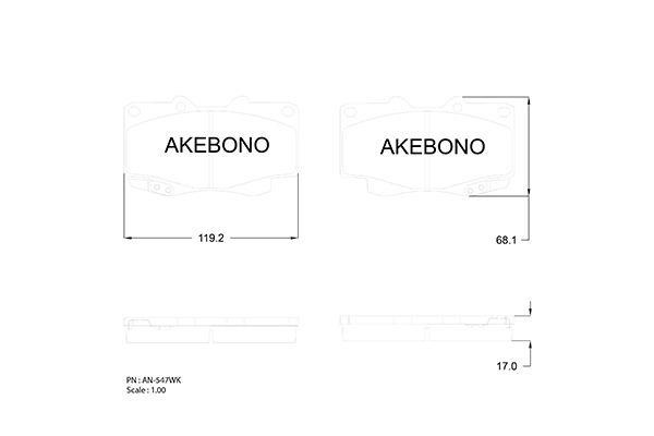 Akebono AN-547WKE Brake Pad Set, disc brake AN547WKE