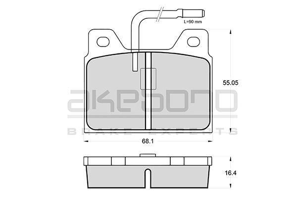 Akebono AN-4111WK Brake Pad Set, disc brake AN4111WK