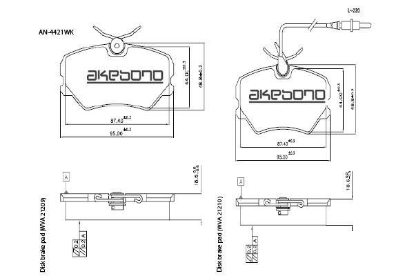 Akebono AN-4421WK Brake Pad Set, disc brake AN4421WK