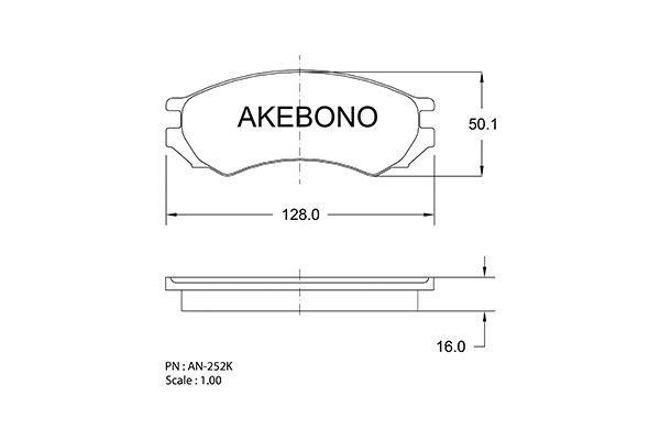 Akebono AN-252KE Brake Pad Set, disc brake AN252KE