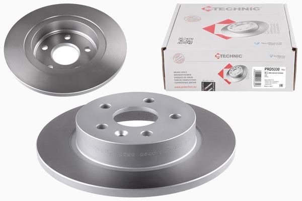 Protechnic PRD5330 Rear brake disc, non-ventilated PRD5330
