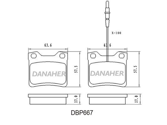 Danaher DBP667 Brake Pad Set, disc brake DBP667
