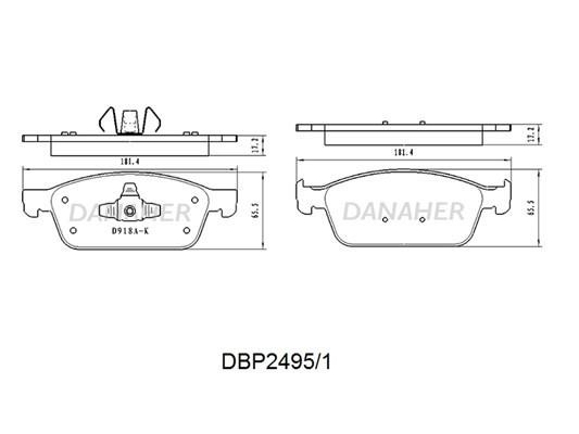 Danaher DBP2495/1 Brake Pad Set, disc brake DBP24951