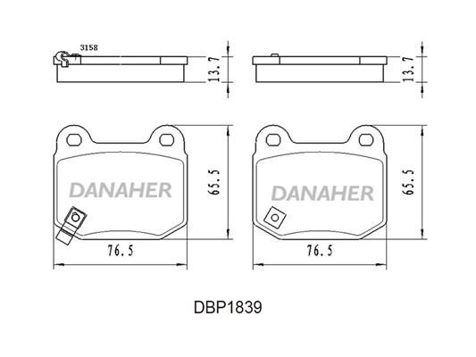 Danaher DBP1839 Brake Pad Set, disc brake DBP1839