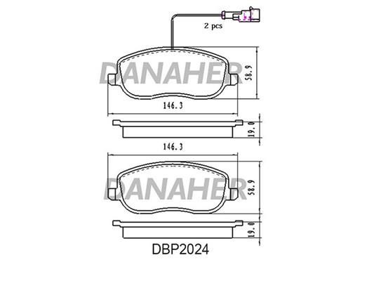 Danaher DBP2024 Brake Pad Set, disc brake DBP2024