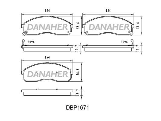 Danaher DBP1671 Brake Pad Set, disc brake DBP1671