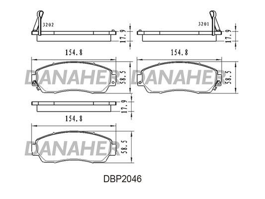 Danaher DBP2046 Brake Pad Set, disc brake DBP2046