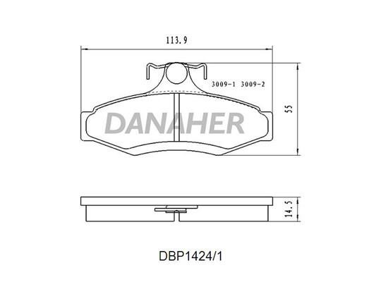 Danaher DBP1424/1 Brake Pad Set, disc brake DBP14241