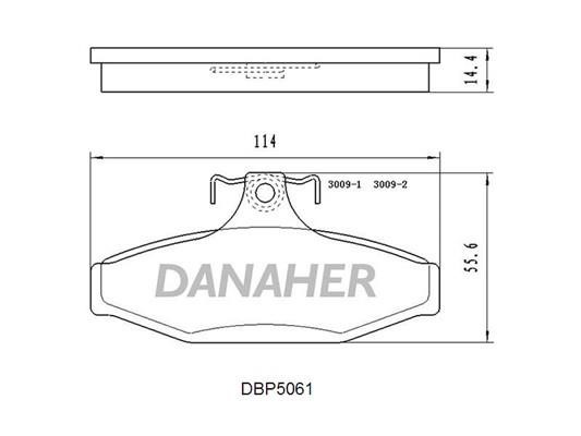 Danaher DBP5061 Rear disc brake pads, set DBP5061