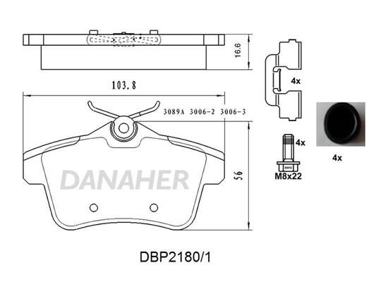 Danaher DBP2180/1 Brake Pad Set, disc brake DBP21801