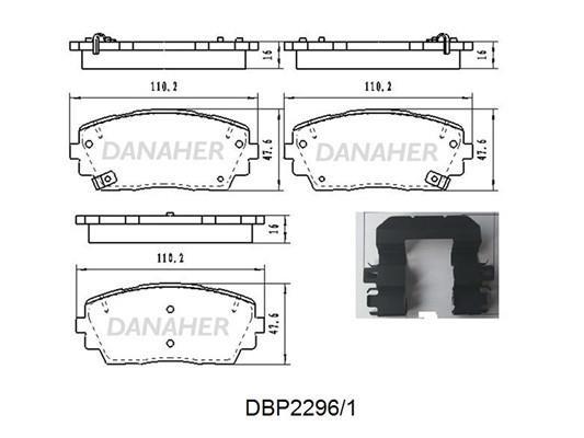 Danaher DBP2296/1 Front disc brake pads, set DBP22961