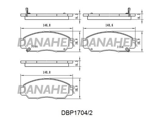 Danaher DBP1704/2 Brake Pad Set, disc brake DBP17042