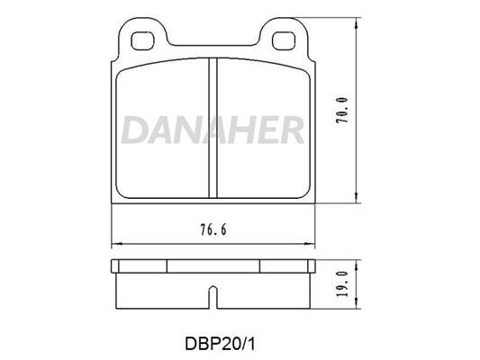 Danaher DBP20/1 Brake Pad Set, disc brake DBP201